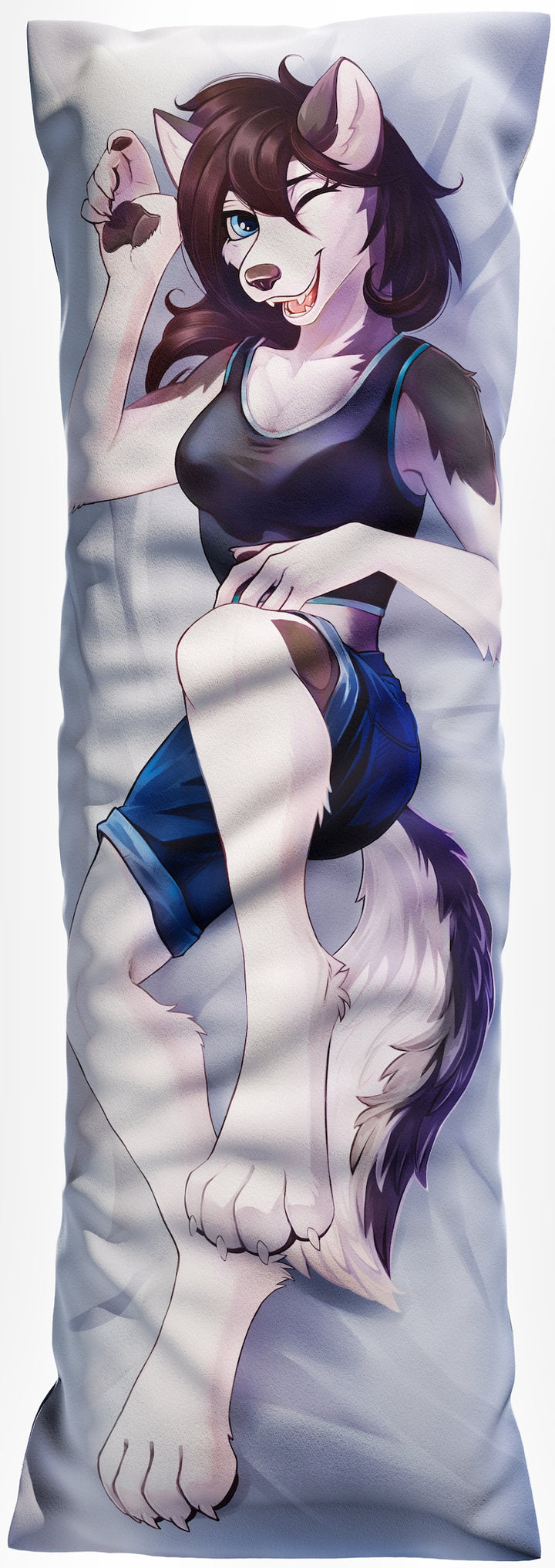 Daki Ares - Art by Taneysha - the snow Husky Dakimakura Furry Body Pillow Cover