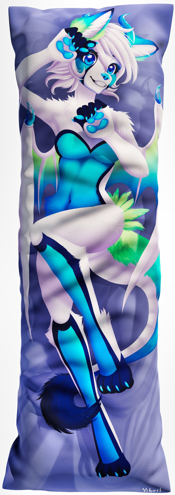 Daki Nithe - Art by BronwnieLoco - The White Dragon Dakimakura Furry Body Pillow Cover