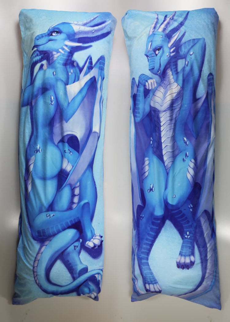 Sapphire Dragon Dakimakura Furry Body Pillow Cover