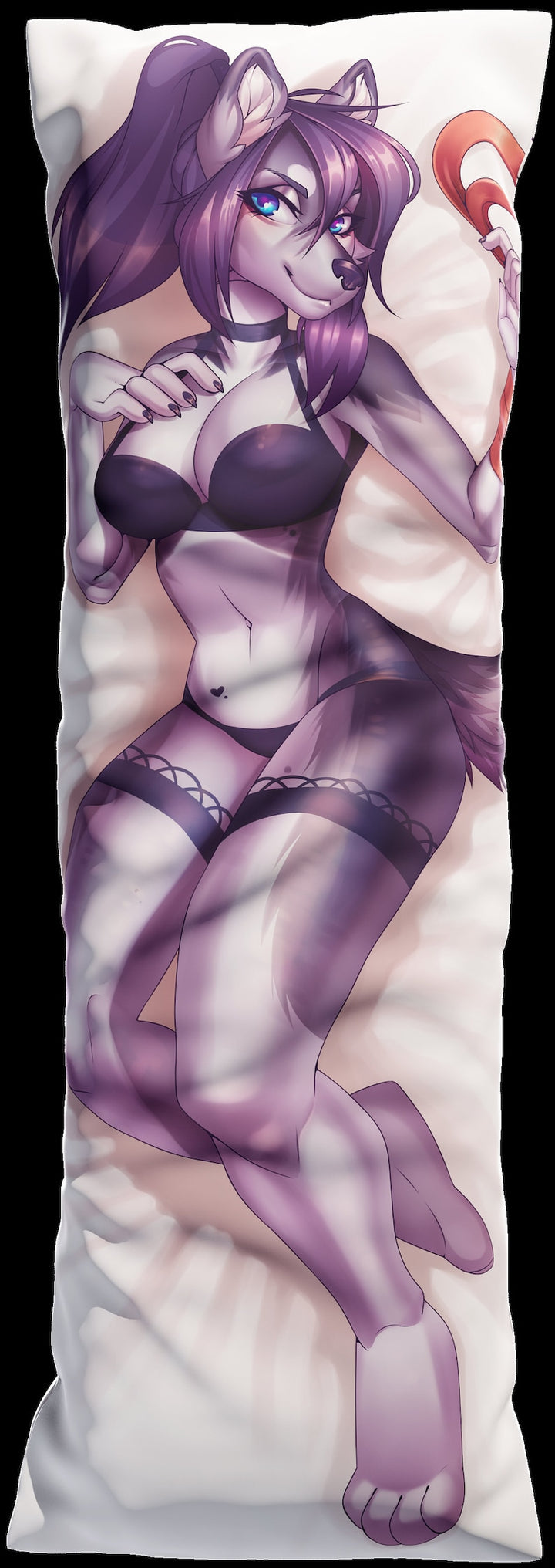 Daki Siera - Art by Cerbera - the tied up purple wolf Dakimakura Furry Body Pillow Cover