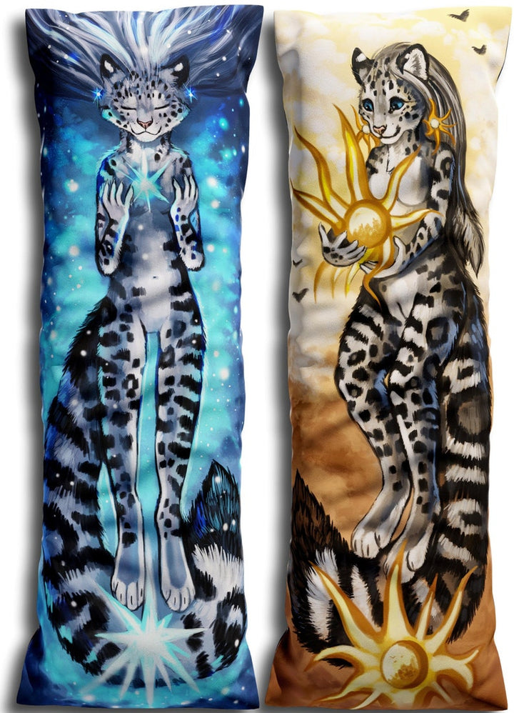 Daki Equinix - Art by Flash_lioness - The Snow leopard sun and stars Dakimakura Furry Body Pillow Cover