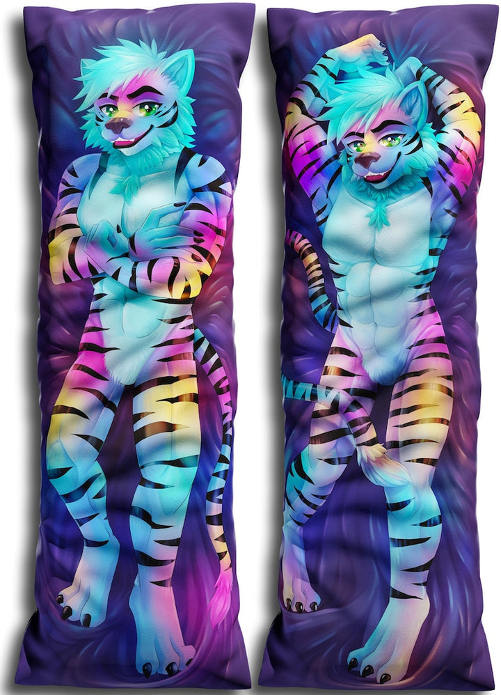 Daki Michael - Art by Soapaint - The Rainbow Tiger Dakimakura Furry Body Pillow Cover
