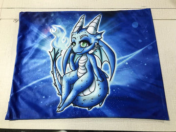 Dragon Furry Art Bed Pillow Cover by Insane Nicky