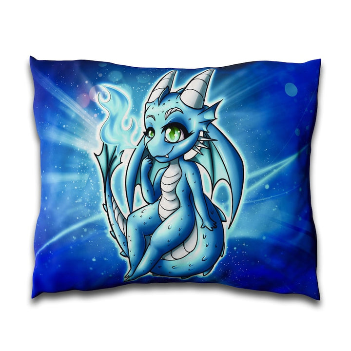 pillow cover - Art by Insane Nicky - Blue Dragon US Standard Pillow Cover, Dragon Throw Pillow Case, Furry Pillow Case,Pillow Cover,