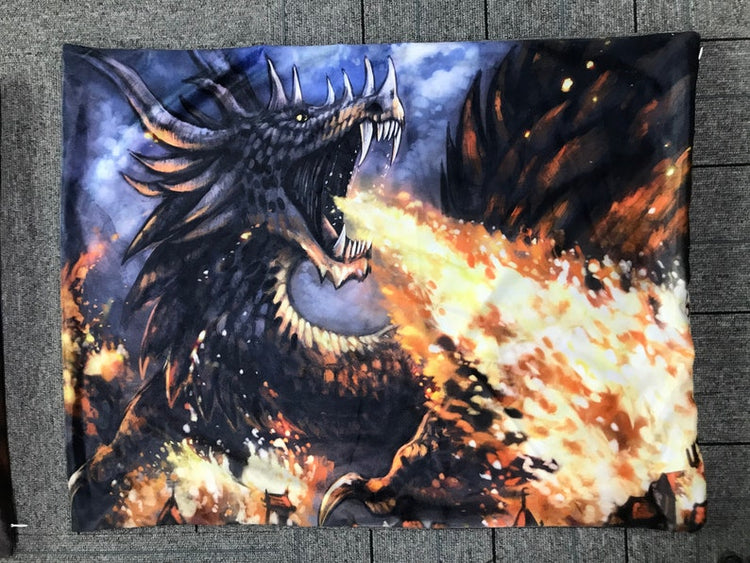 Dragon Furry Art Bed Pillow Cover