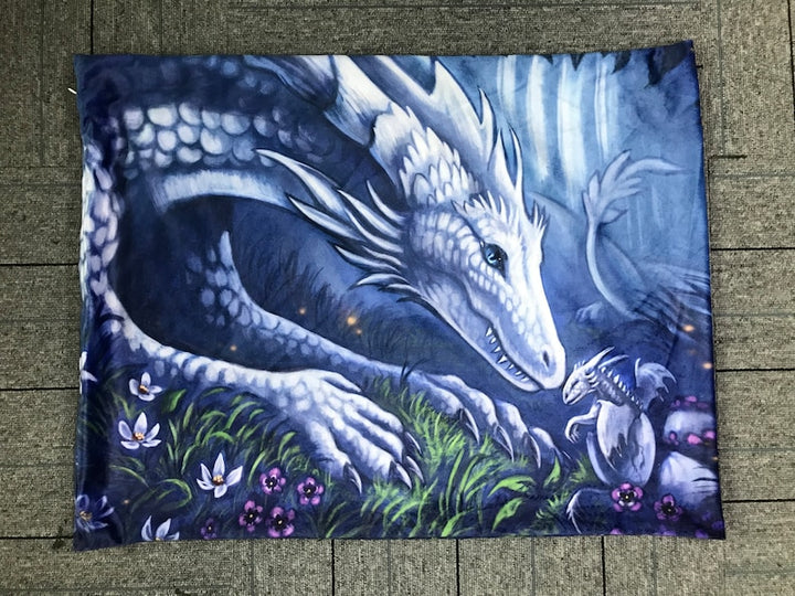 Dragon US Standard Furry Pillow Cover for Bed, Dragon Room Decor, Dragon Artwork Pillow, Dragon Birthday Gift, Man Cave Decor