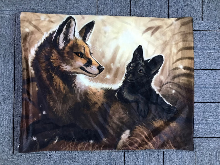 Fox Furry Art Bed Pillow Cover