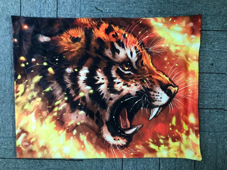 Tiger Furry Art Bed Pillow Cover