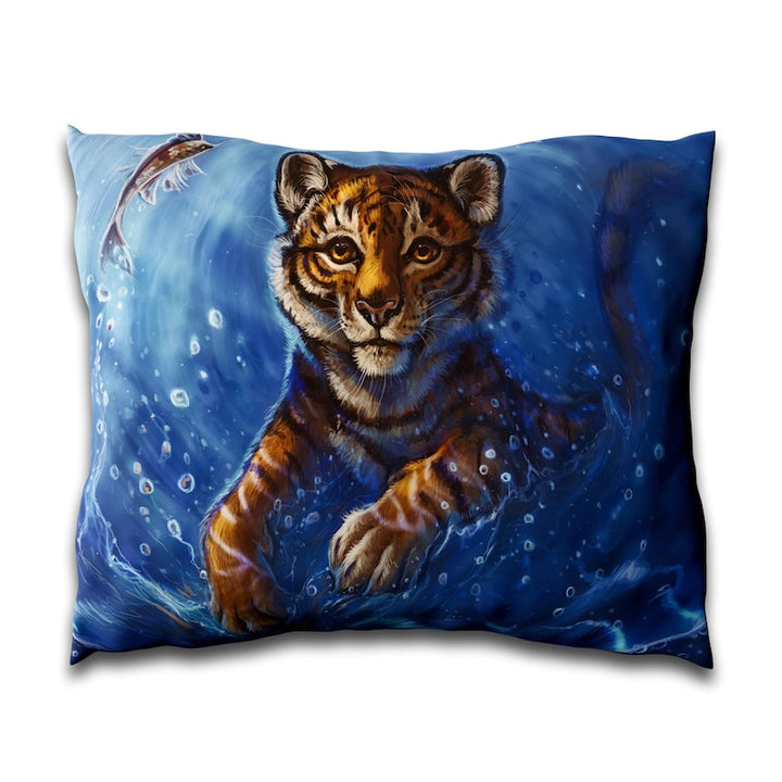 Tiger Printed US Standard Furry Pillow Cover for Bed, Soft Pillow Cover, Safari Room Decor, Toddler Room Decor, Jungle Theme Nursery