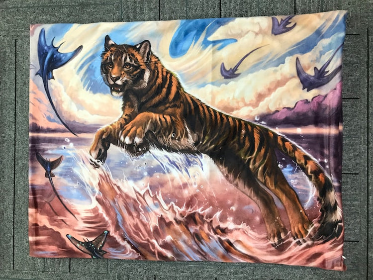 Tiger Furry Art Bed Pillow Cover