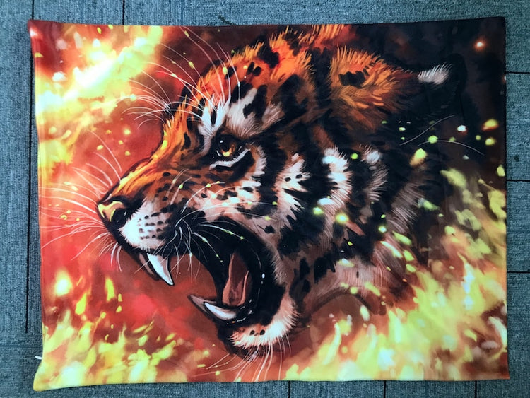 Tiger Furry Art Bed Pillow Cover