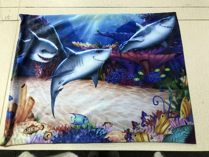 Shark - Art by J-Mark - Printed US Standard Pillow Cover for Bed, Shark Decor, Shark Gift, Nautical Pillow