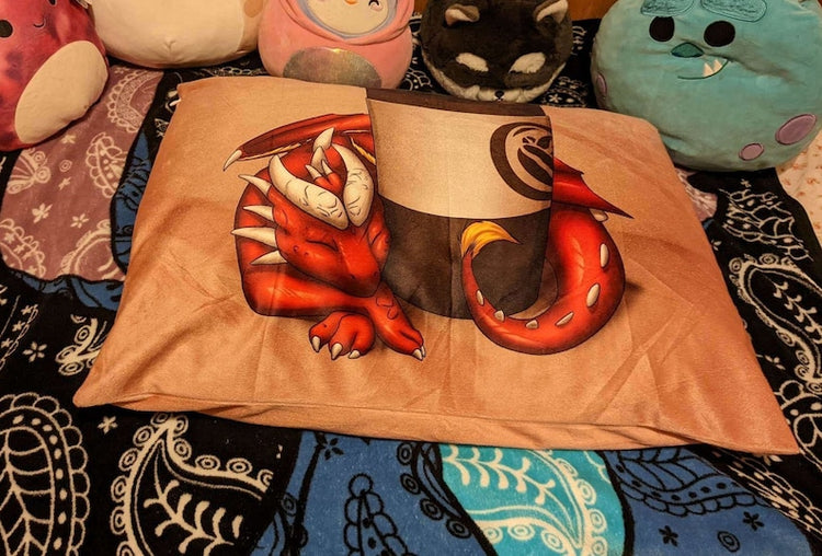 Dragon Furry Art Bed Pillow Cover by Saint cocoa