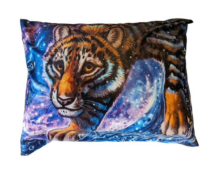 Tiger Printed US Standard Furry Pillow Cover for Bed, Jungle Pillow Cover, Safari Pillow, Nursery Throw Pillow, Kids Room Pillow