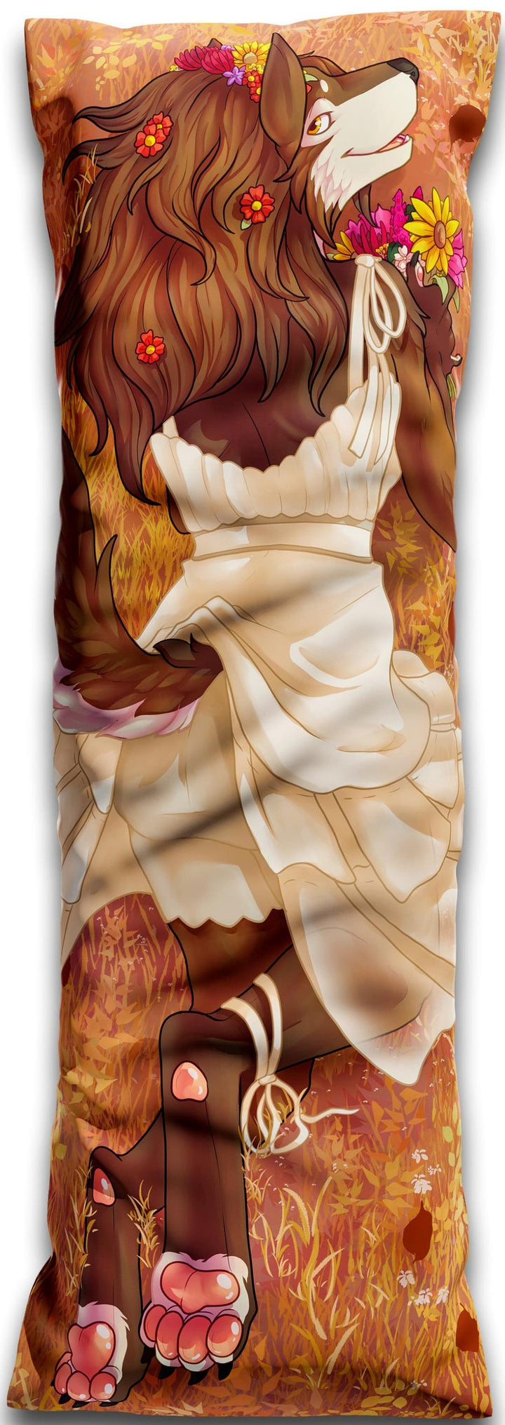 Daki Louise - Art by Ram the Dragon - The Brown Wolf Dakimakura Furry Body Pillow Cover - Art by Ram the Dragon -