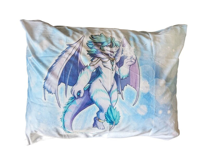 Furry Ice Dragon US Standard Pillow Cover for Bed, Dragon Home Decor, Animal Pillow Cover, Unique Throw Pillow, Artwork Pillow