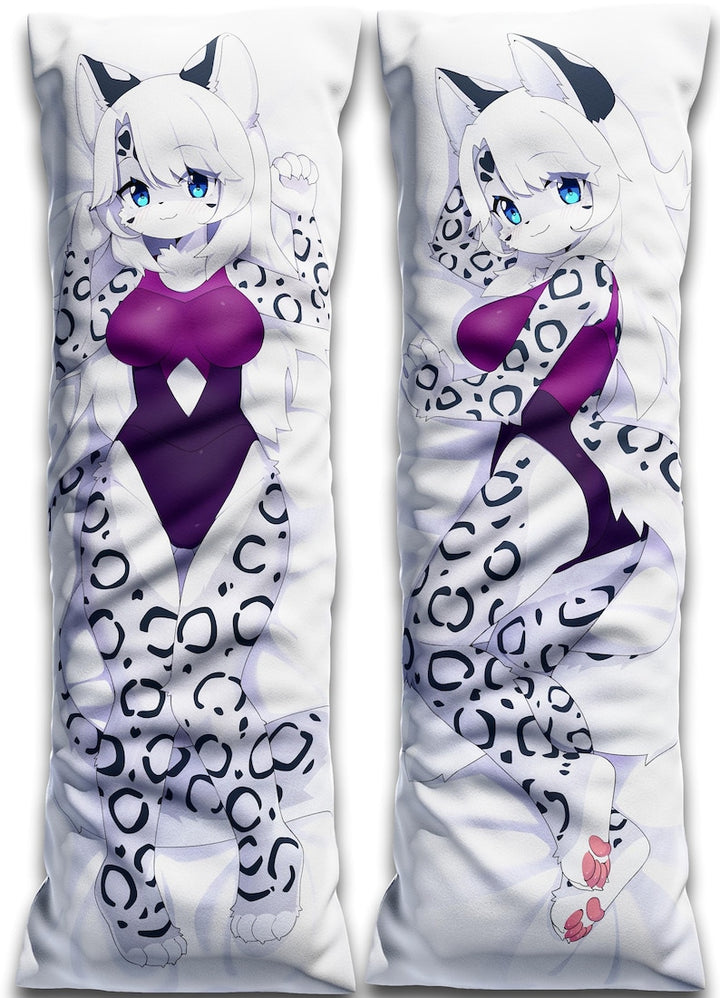 Furry Daki Sleeva - Art by Dev_Voxy - the white and gray snow leopard Dakimakura Furry Body Pillow Cover
