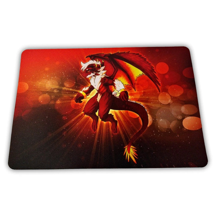 Furry Red Dragon Rectangle Mouse Pad with Size Options
