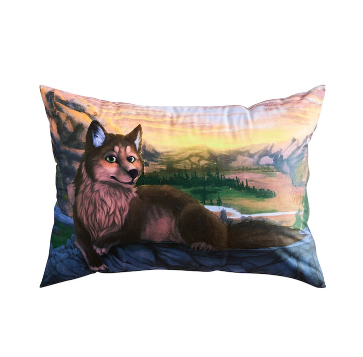 Wolf Printed US Standard Furry Pillow Cover for Bed, Throw Pillow Cover, Aesthetic Pillow, Soft Pillow Cover, Artwork Pillow Cover