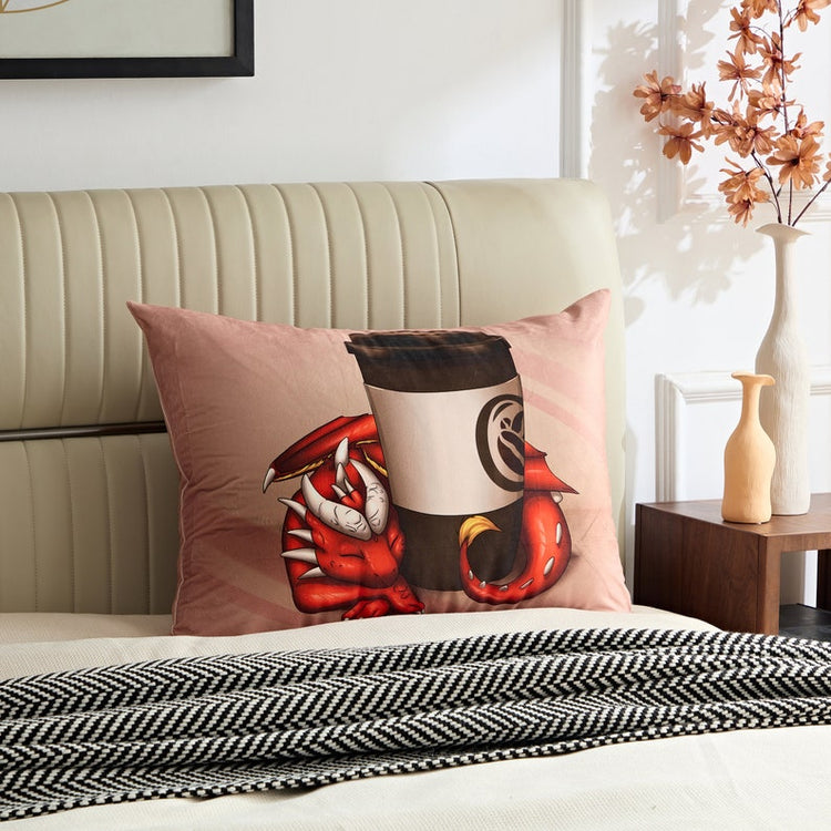 Dragon Furry Art Bed Pillow Cover by Saint cocoa