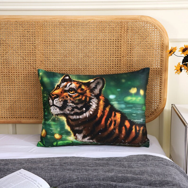 Tiger - Art by Flash_lioness - Printed US Standard Furry Pillow Cover, Tiger Decor, Animal Pillow Cover, Jungle Pillow Cover, Safari Pillow