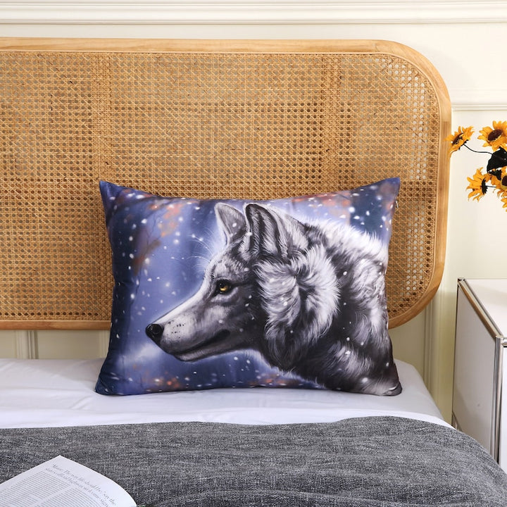 Wolf - Art by Flash_lioness - Printed US Standard Furry Pillow Cover for Bed, Cute Throw Pillow, Playroom Pillow, Kids Room Pillow