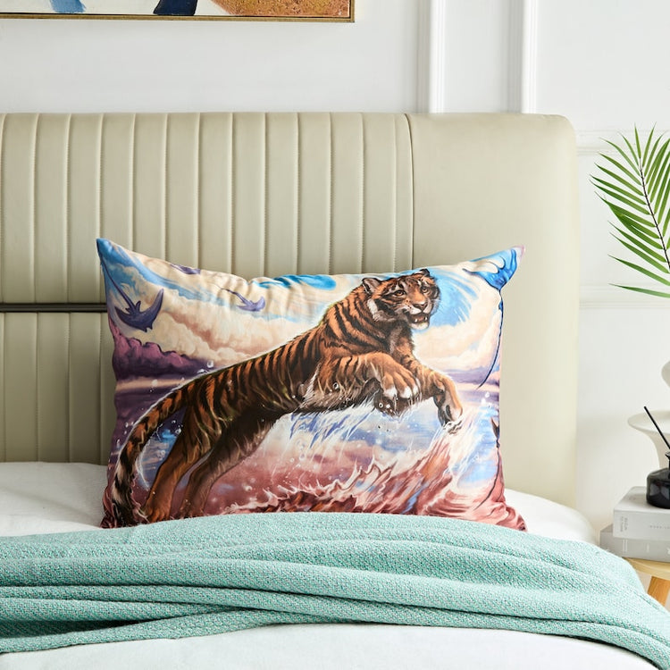 Tiger Furry Art Bed Pillow Cover
