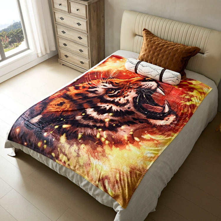 Tiger Furry Art Bed Pillow Cover