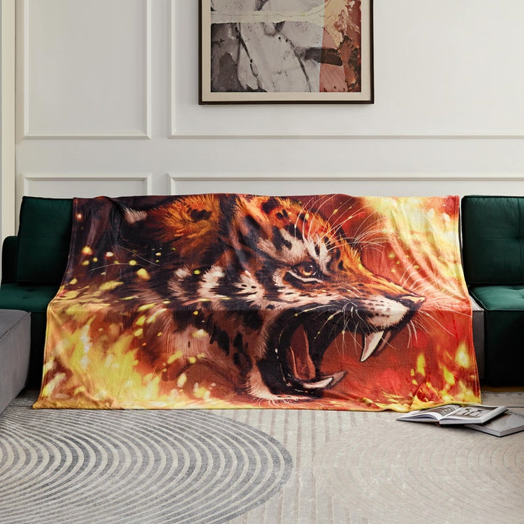 Tiger Furry Art Bed Pillow Cover