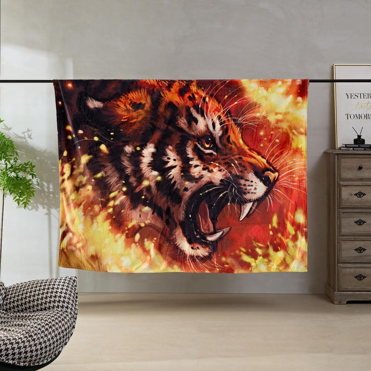 Tiger Furry Art Bed Pillow Cover