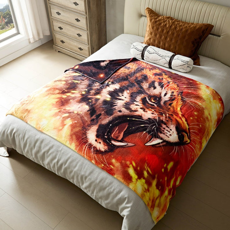 Tiger Furry Art Bed Pillow Cover