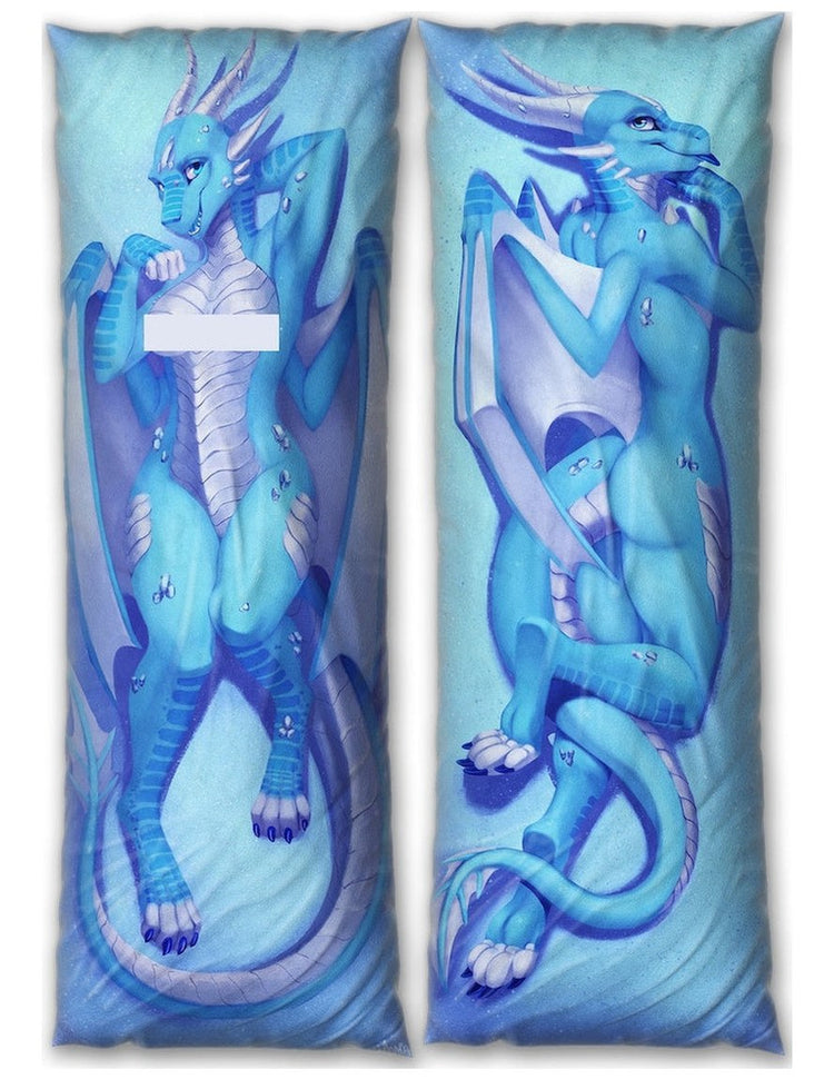 Sapphire Dragon Dakimakura Furry Body Pillow Cover