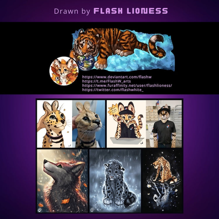 Clemetine Feline Dakimakura Furry Body Pillow Cover by Flash_lioness