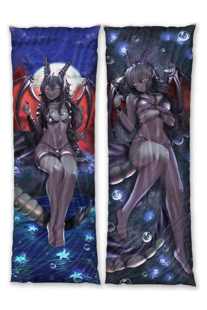 Furry Daki Agatha- Art by AlduinVFG - The gray and red Dragon Girl Dakimakura Furry Body Pillow Cover mature