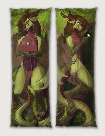 Emerald Dragon Dakimakura Furry Body Pillow Cover