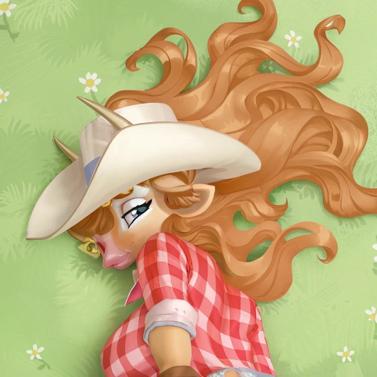 Jesse the Cow Female Head Pillow Cover back square pillow mockup