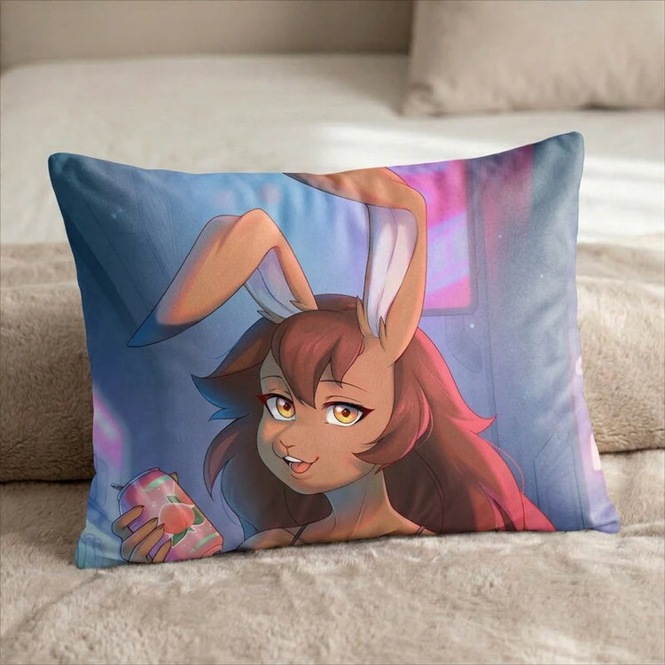 Jessie the Bunny Female Head Pillow Cover front US standard pillow mockup