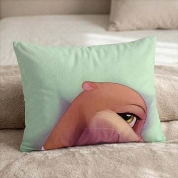 Kelpily the Otter Female Head Pillow Cover back US standard pillow mockup