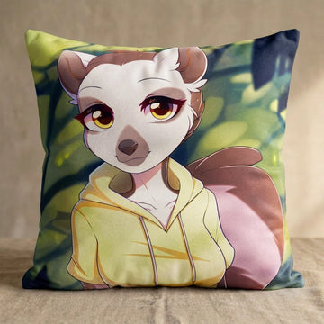 Lemur by Fensu Head Pillow Cover back square pillow mockup