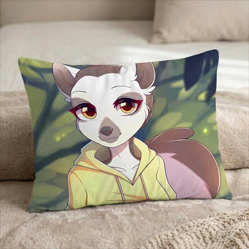 Lemur by Fensu Head Pillow Cover back US standard pillow mockup