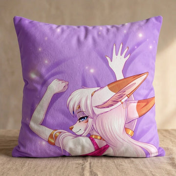 Luna Vhallasa Female Head Pillow Cover back square pillow mockup