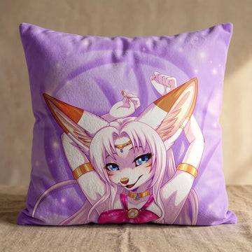 Luna Vhallasa Female Head Pillow Cover front square pillow mockup