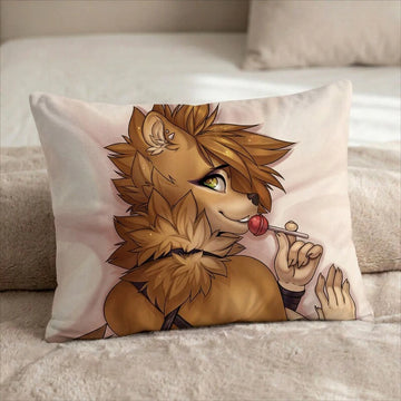 Maxine the Wolf Female Head Pillow Cover back US standard pillow mockup