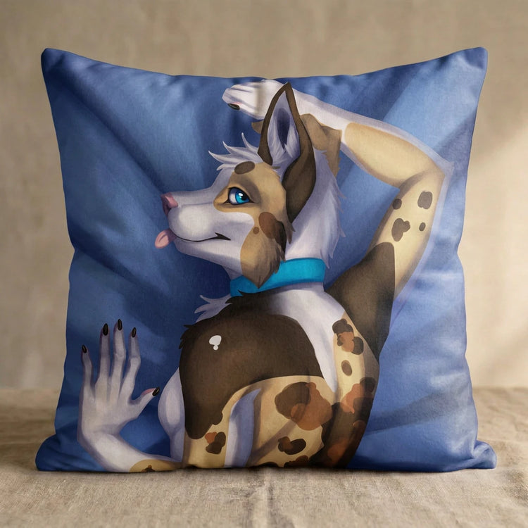 Mia the Dog Female Head Pillow Cover back square pillow mockup