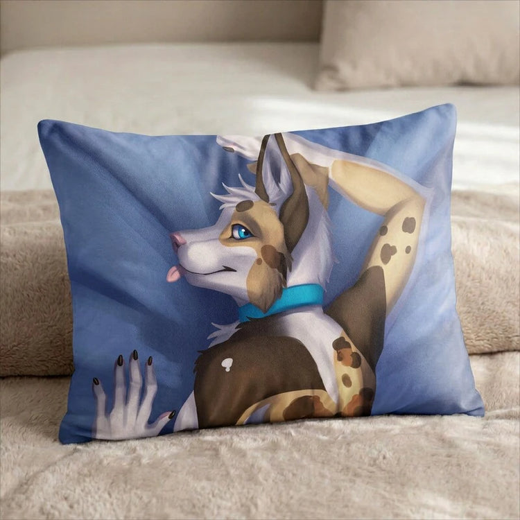 Mia the Dog Female Head Pillow Cover back US standard pillow mockup