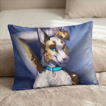 Mia the Dog Female Head Pillow Cover front US standard pillow mockup