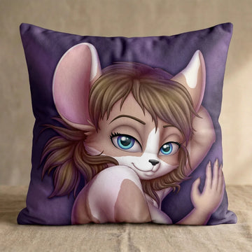 Mouse by SiDniTheFox Head Pillow Cover back square pillow mockup