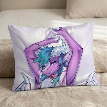 Nyxiris the Dragon Male Head Pillow Cover front US standard pillow mockup