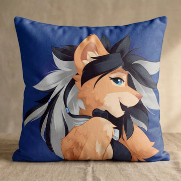 Orice the Lion Female Head Pillow Cover back square pillow mockup