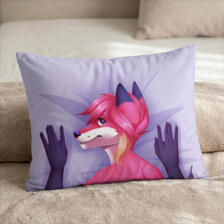 Pink Dragon by Mischief Head Pillow Cover back US standard pillow mockup